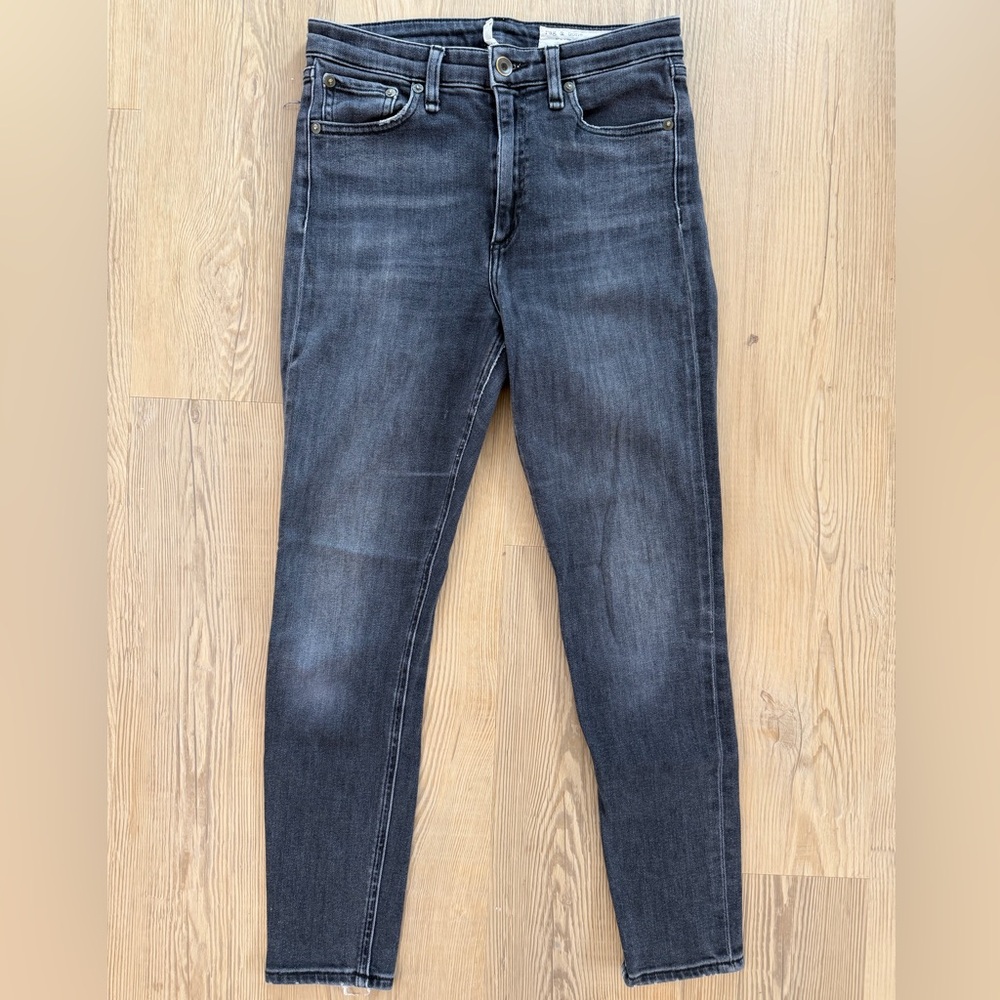 Rag & Bone Black Wash High Rise Skinny Jeans 26